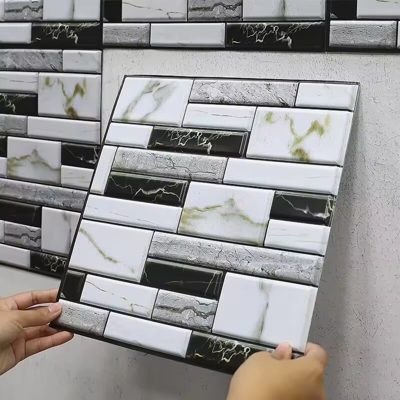 Home Bathroom Wallpaper - Pegatina autoadhesiva para pared de azulejos,