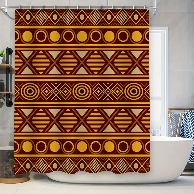 Home One Bathroom Accessories - Cortina de ducha geométrica impermeable decoración
