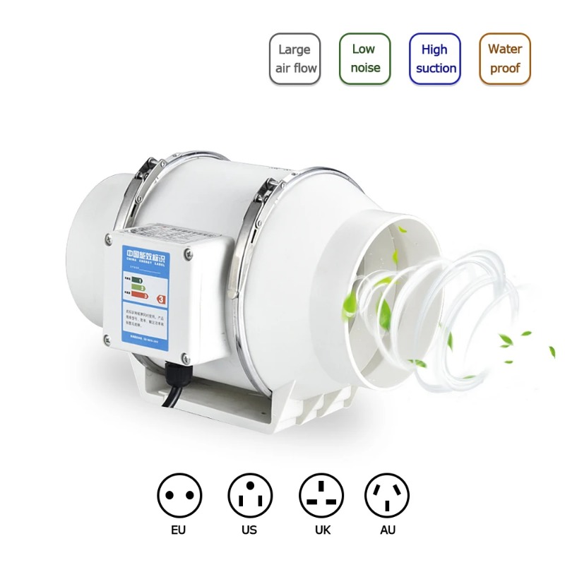 Home Bathroom Ventilation - Ventilador de Conducto en Línea Silencioso