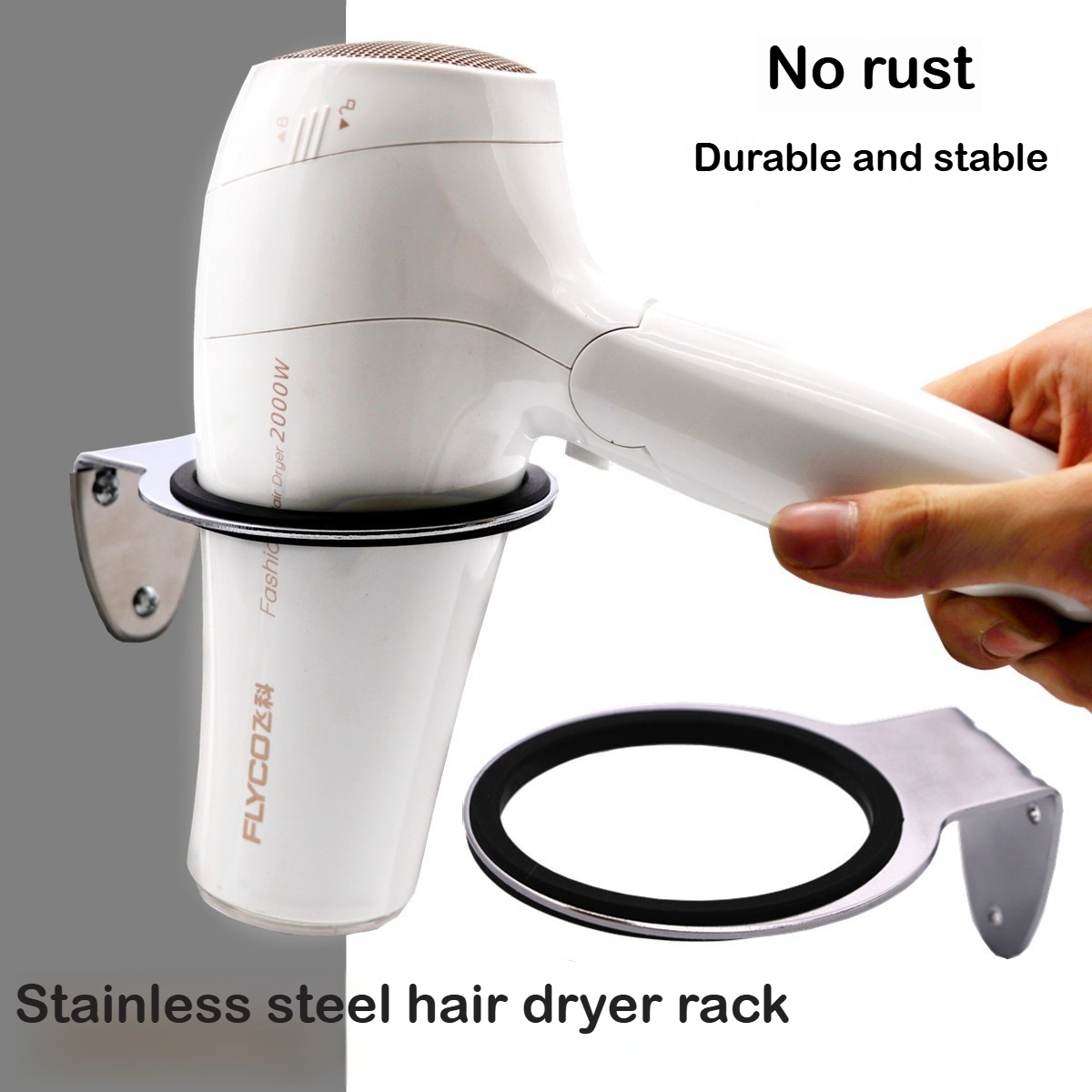 Home One Bathroom Accessories - Soporte para secador de pelo montado