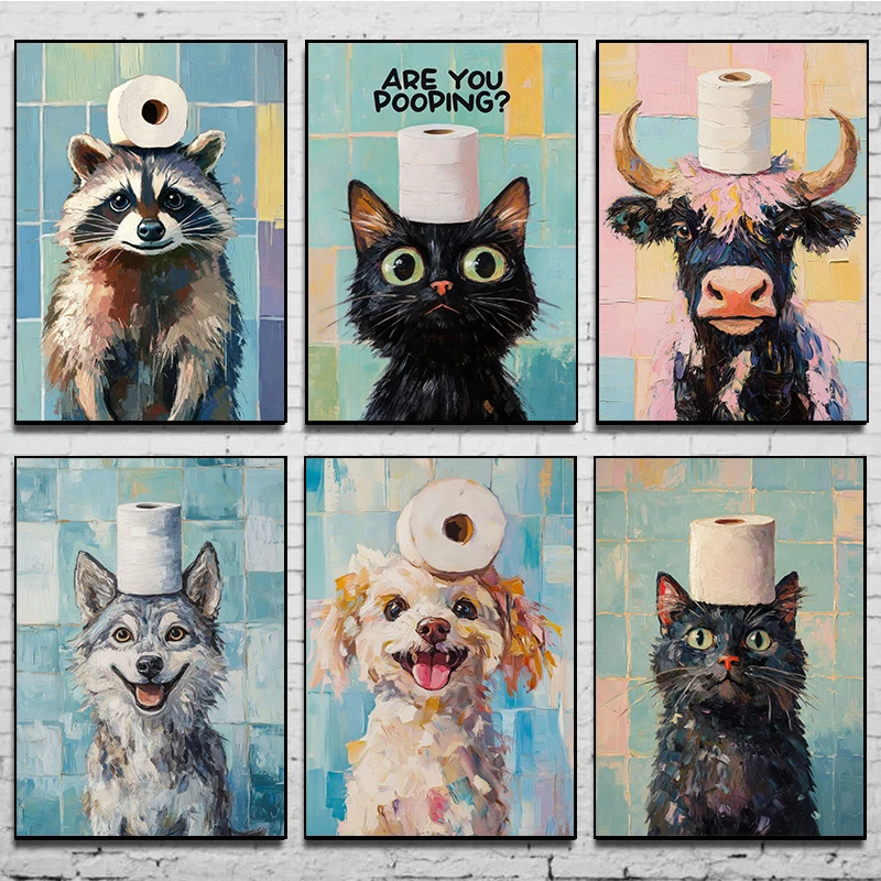 1 póster de papel higiénico si - Home Bathroom Wallpaper reseña y precio