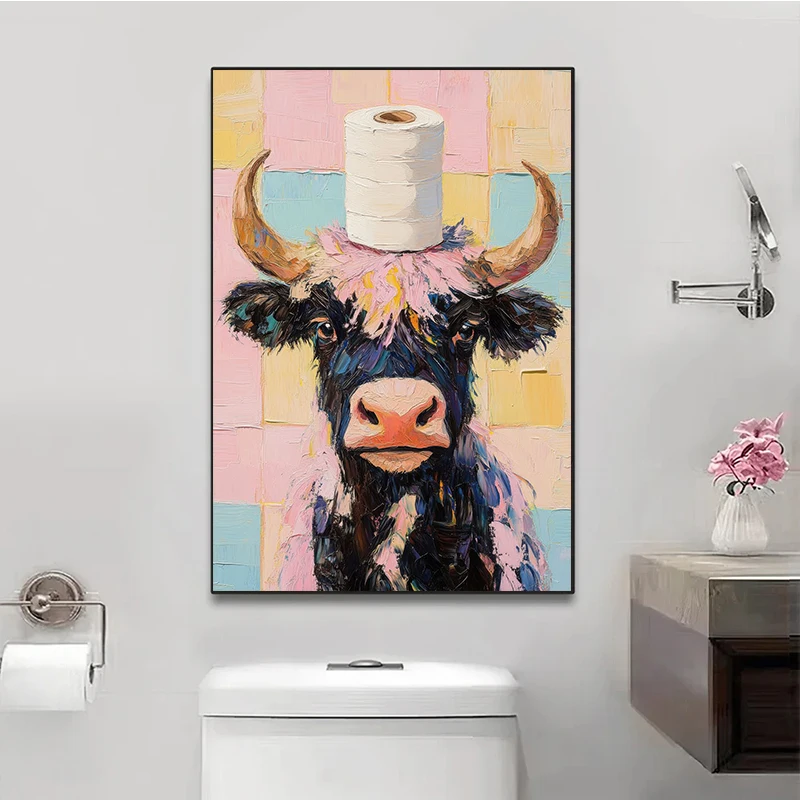 1 póster de papel higiénico si - Home Bathroom Wallpaper reseña y precio