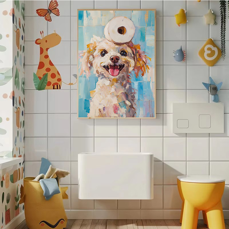 1 póster de papel higiénico si - Home Bathroom Wallpaper reseña y precio