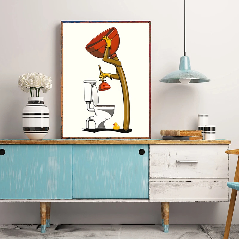 1 unid. Póster decorativo sin  - Home Bathroom Wallpaper reseña y precio