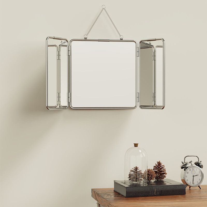 Espejo cuadrado de tres pliegu - Home Bathroom Vanity reseña y precio
