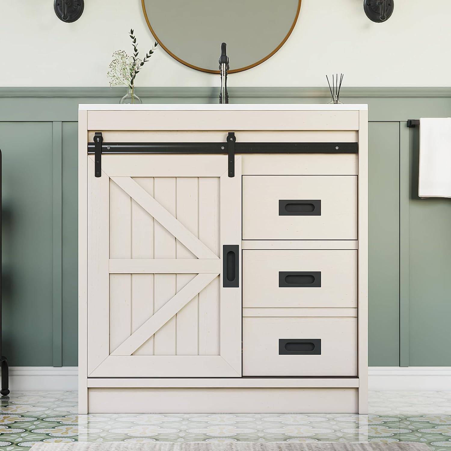 Mueble de Baño Grande Estilo R - Home Bathroom Vanity reseña y precio