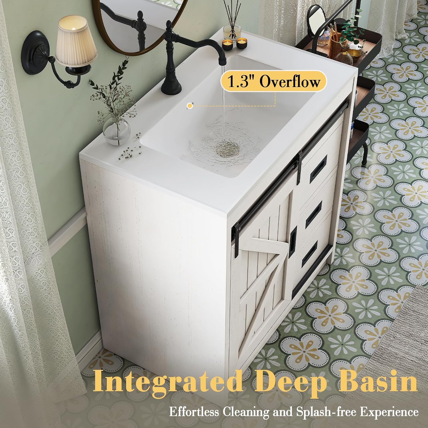 Mueble de Baño Grande Estilo R - Home Bathroom Vanity reseña y precio
