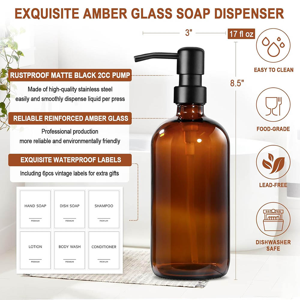 Dispensador de jabón de vidrio - Home Bathroom Soap Dispenser reseña y precio