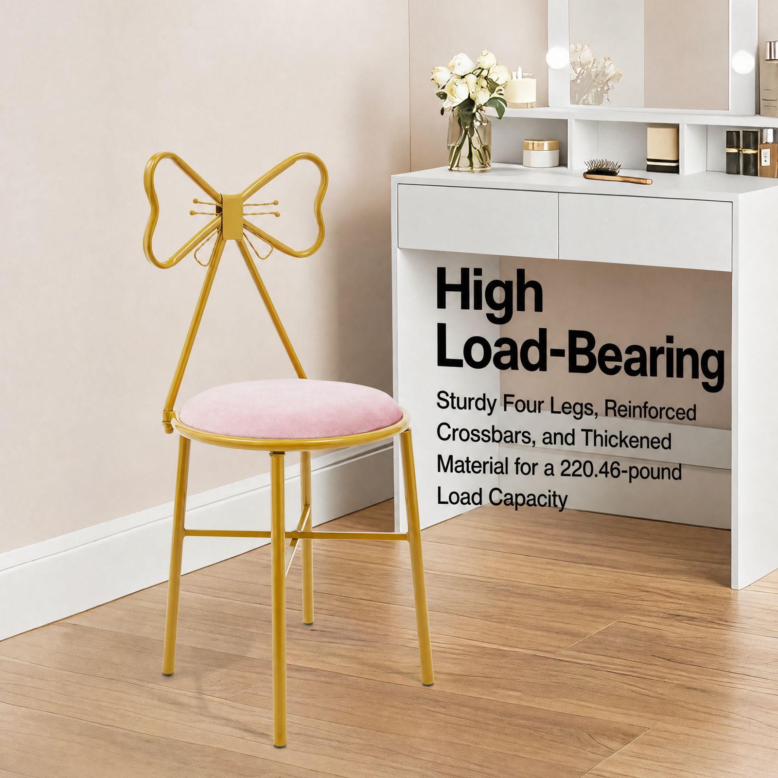 Silla de tocador con respaldo  - Home Bathroom Vanity reseña y precio