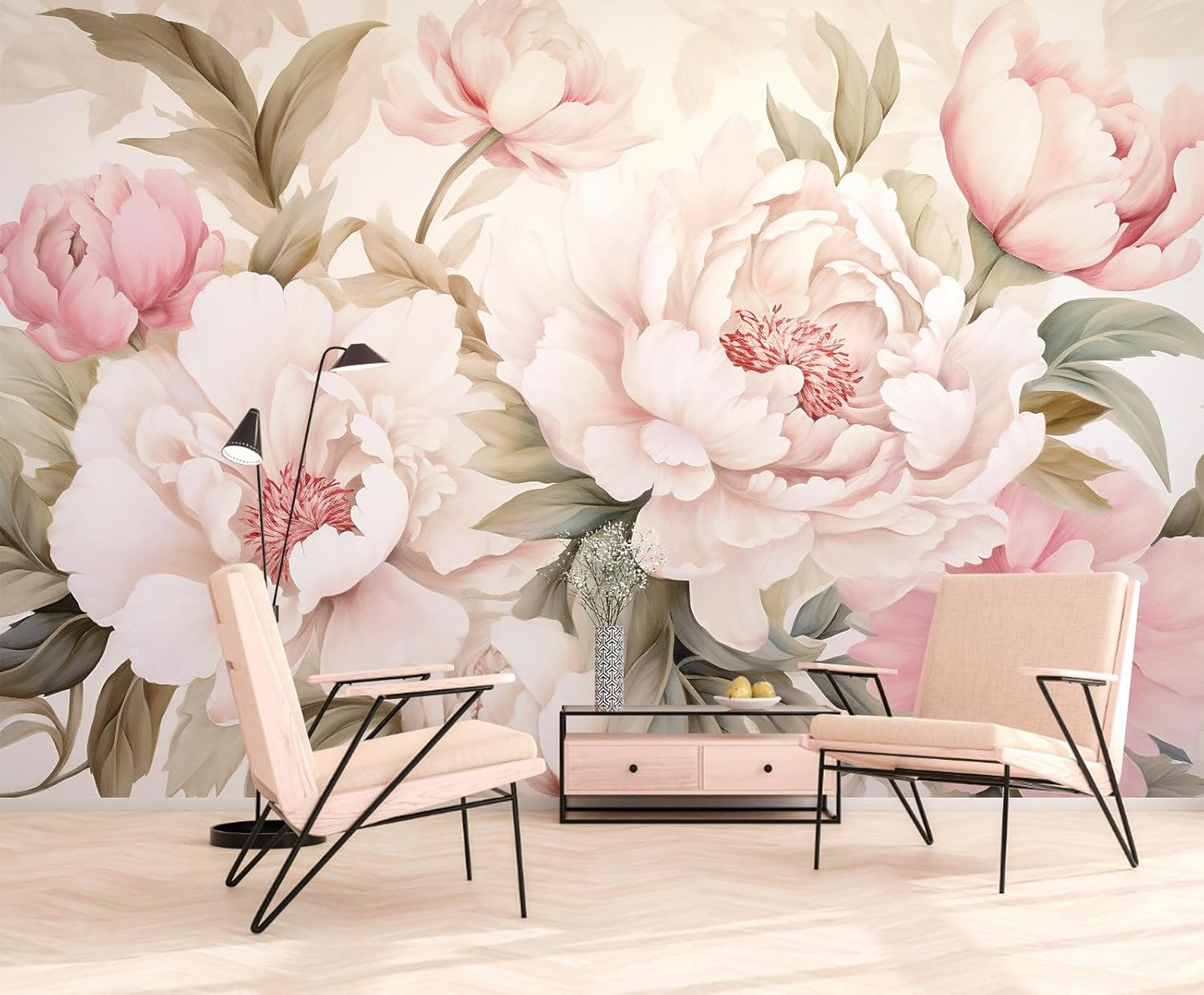 Elegante Mural Floral de Peoní - Home Bathroom Vanity reseña y precio