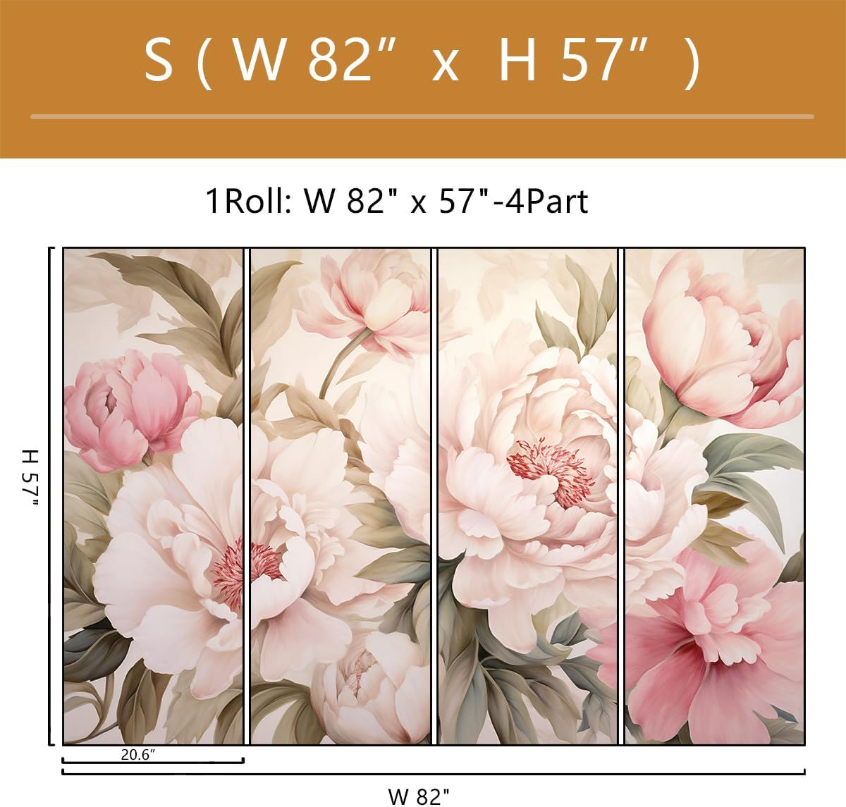 Elegante Mural Floral de Peoní - Home Bathroom Vanity reseña y precio