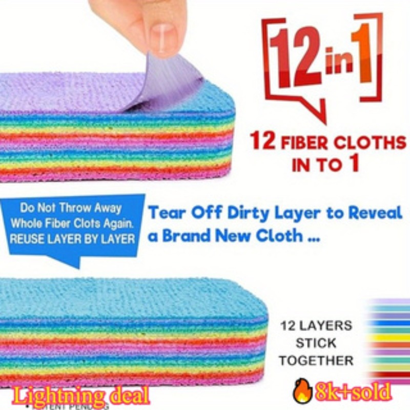 1 pieza, fibra de 12 capas, pa - Home Kitchen Bathroom Cleaning reseña y precio