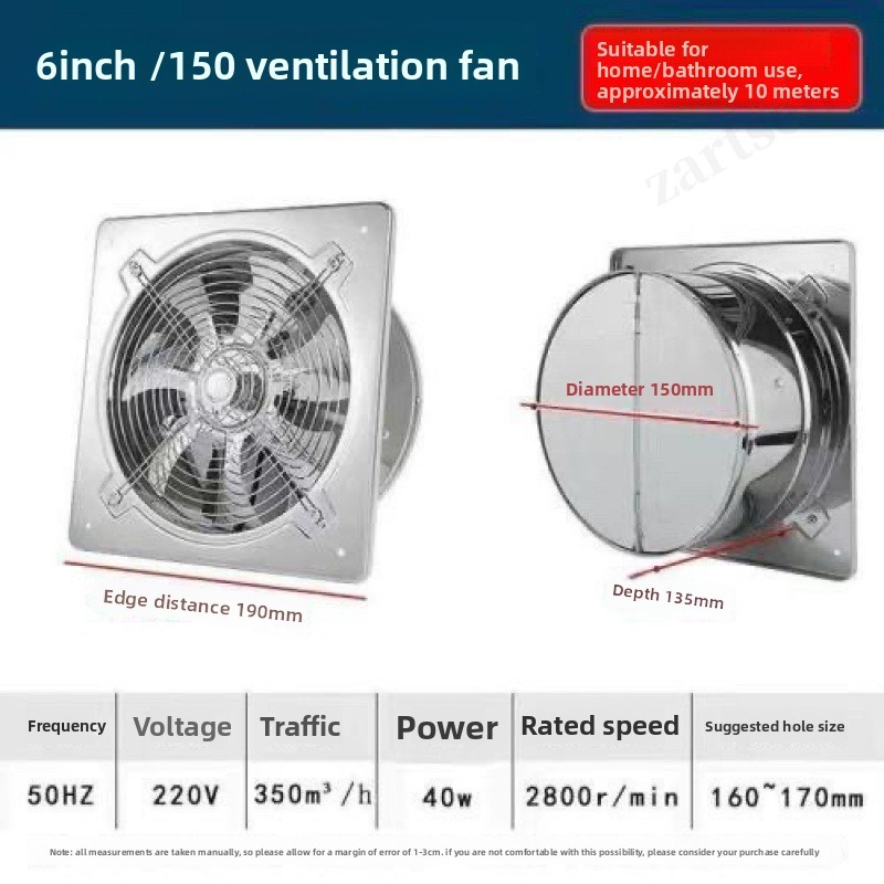 Ventilador extractor de 6'', 8 - Home Bathroom Ventilation reseña y precio