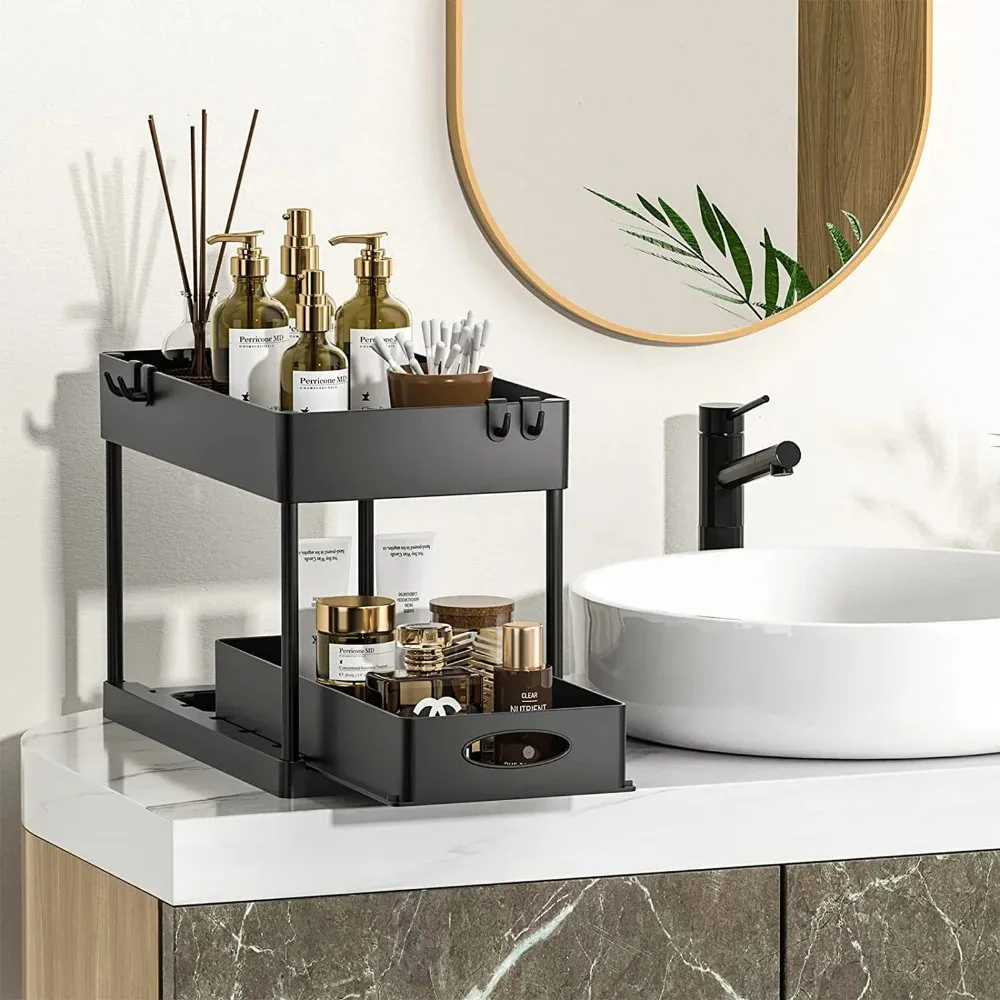 Cesta de almacenamiento desliz - Home Depot Bathroom Sink reseña y precio