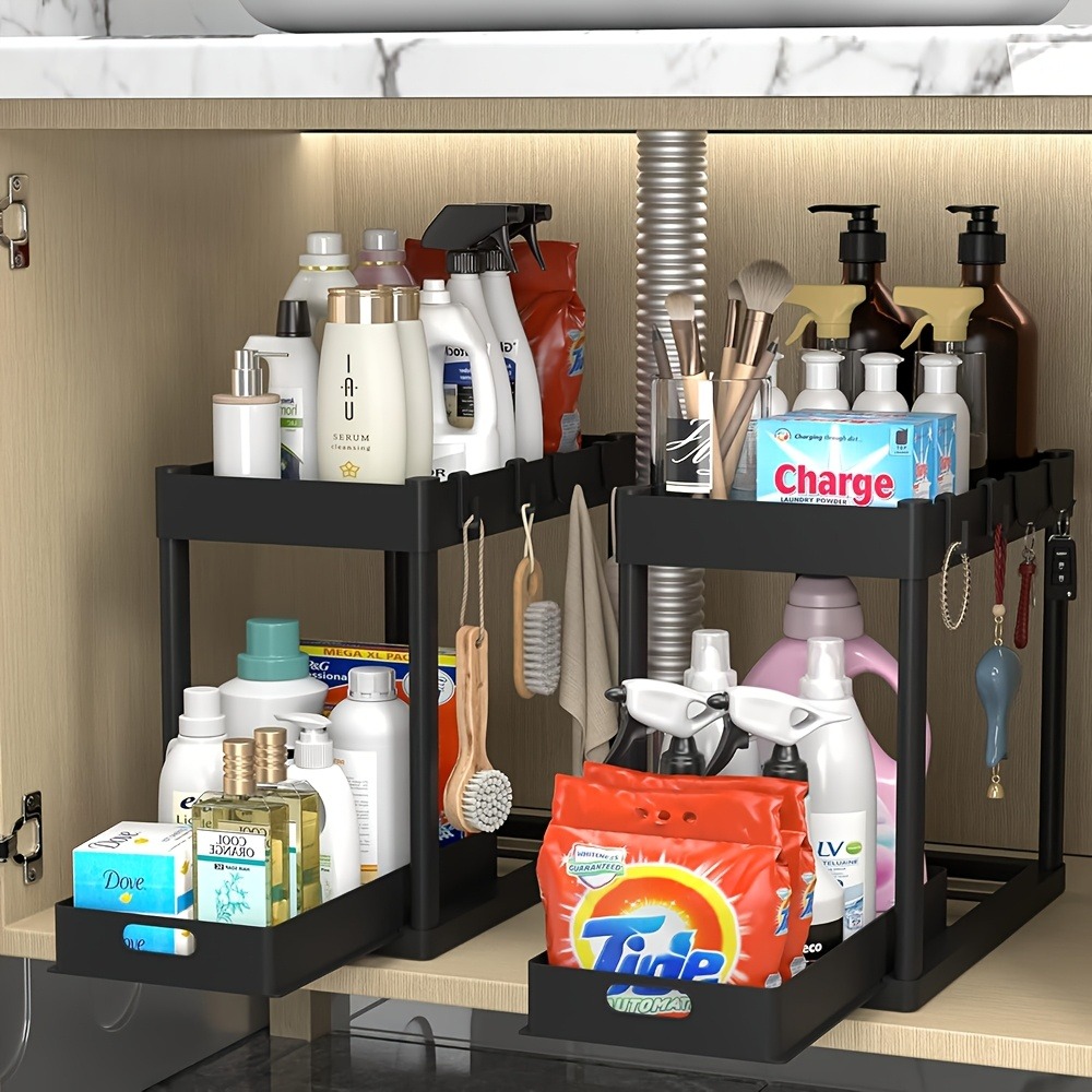 Organizador Deslizable de 2 Ni - Home Depot Bathroom Sink reseña y precio