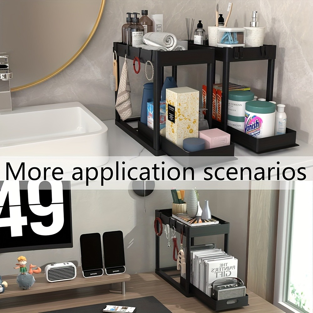 Organizador Deslizable de 2 Ni - Home Depot Bathroom Sink reseña y precio