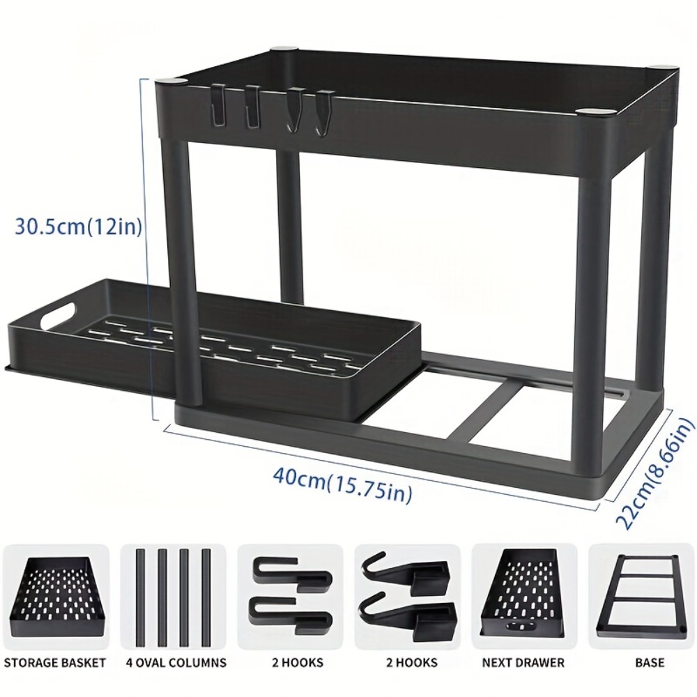 Organizador Deslizable de 2 Ni - Home Depot Bathroom Sink reseña y precio